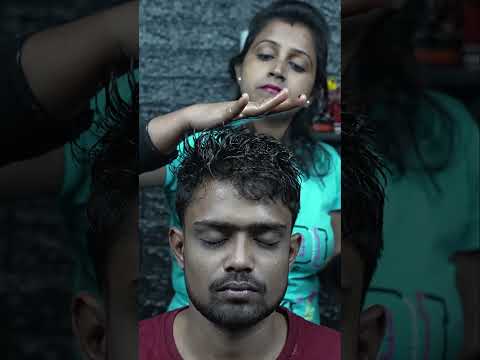 Oily Ear And Head Massage ASMR By Indian Lady Barber #shorts