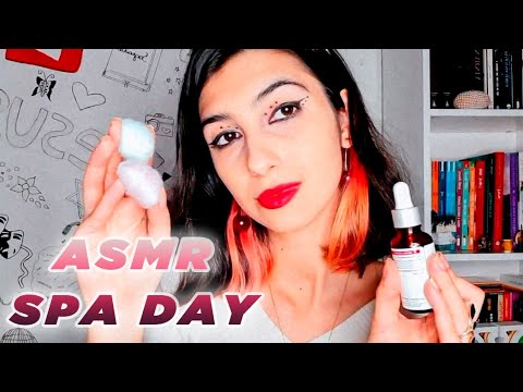 Asmr limpeza de pele + hidratação! Seu dia de skincare, spa, massagem facial 🥰