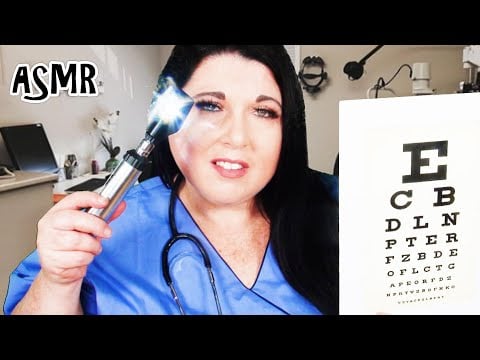 ASMR Relaxing Eye Exam Doctor Roleplay (Ophthalmoscope, Gloves, Eye Chart, Light Triggers, Eye Test)