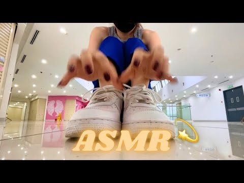 ASMR 🛍️FAST & AGGRESSIVE🌸 in the Empty Shopping Mall PLASTIC COVER TAPPING [Lofi White Noise]