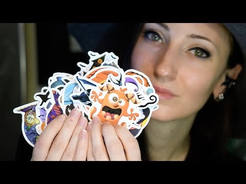 ASMR Halloween Vinyl Stickers Show & Tell
