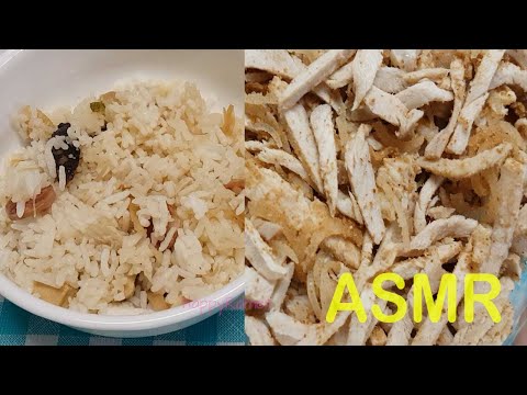 ASMR Eating Chicken Rice & Vietnamese Shredded Pork Skin (Bi Heo)