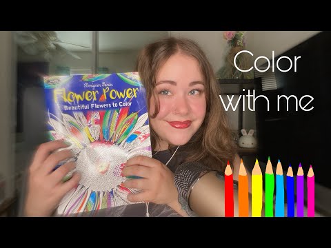 ASMR | Color With Me (colored pencil sounds, minimal talking)