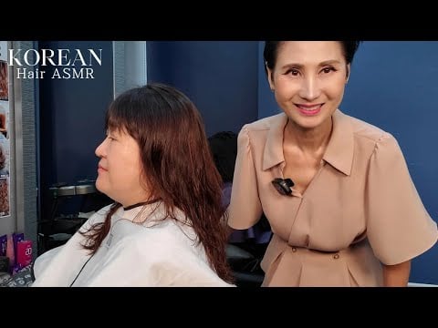 미용실 ASMR #멋내기 새치커버 (황갈색) 롱헤어 Styling Long Hair Roots (Safety Cover)/Korean hair salon