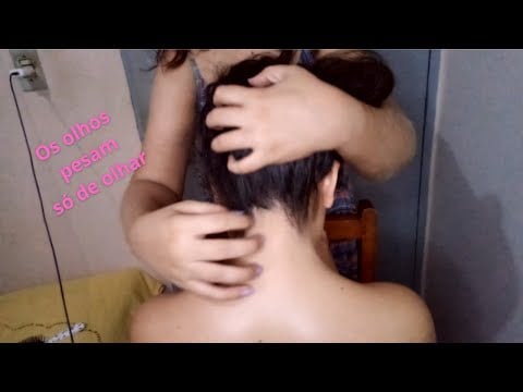 ASMR Aplicado (arranhando, massageando couro cabeludo, pump, spray, conta-gotas, escova...)