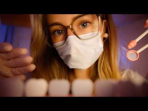 ASMR - consultation chez le dentiste (gants, outils, examen, nettoyage, tapotements)