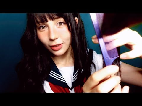 ASMR 授業中に後ろに座ってる子があなたの髪で遊ぶ　ロールプレイ Part 2
