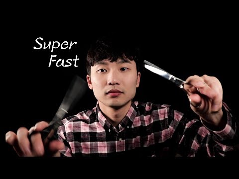 초고속 헤어컷 ASMR (빠른 팅글) / Super Fast Haircut asmr No Talking