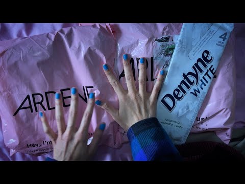 ASMR Mini haul |Ardene - W/Plastic Crinkles- DENTYNE ICE WHITE SPEARMINT (gum chewing) No Talking