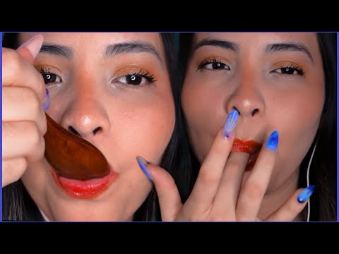 ASMR✨Gatilhos EXPLÍCITOS OS😍💤😴✨ (Spit Painting,colher de madeira)