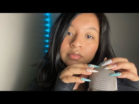 ASMR relaxing bare mic scratching & mouth sounds & minimal talking for the best sleep🙈😴