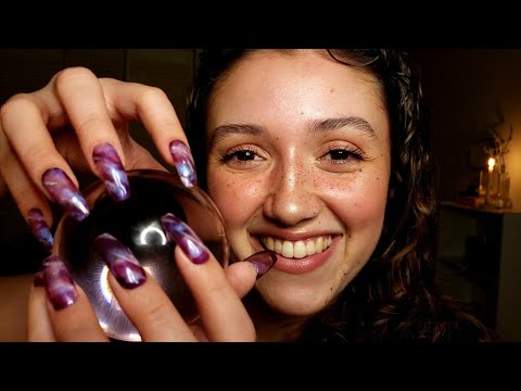 ASMR Tingly Tapping 🔮 Scratching, Tracing (Long Nails & Whispering)