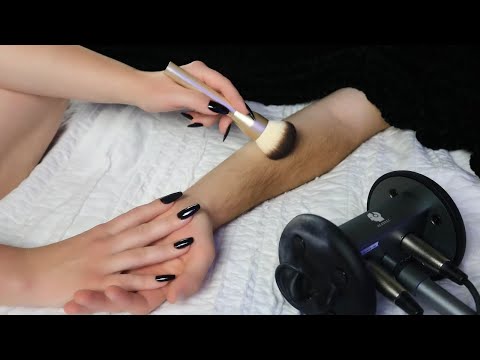 gentle skin/arm massage, brushing, & scratching ASMR