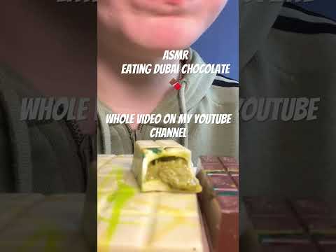 ASMR EATING DUBAI CHOCOLATE #asmr #mukbang #triggersforsleep #eatingsounds #visualtingle #food