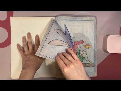 ASMR Tearing Out Pages Of My Finished Fairy Coloring Book