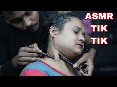 Tik Tik ASMR Massage For Indian Girl | Wooden Sticks Head And Neck Massage With Neck Cracking ASMR
