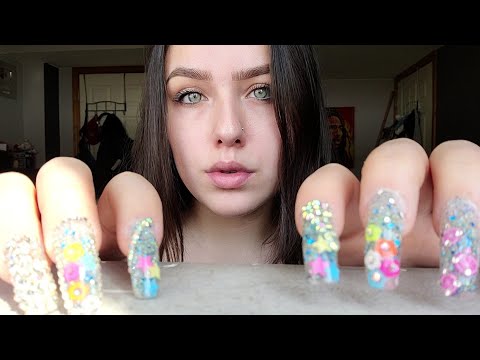 ASMR- Camera Tapping, Up Close Scratching & Bling Nail Sounds!