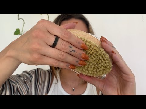 ASMR gentle face brushing with dry brush #shorts