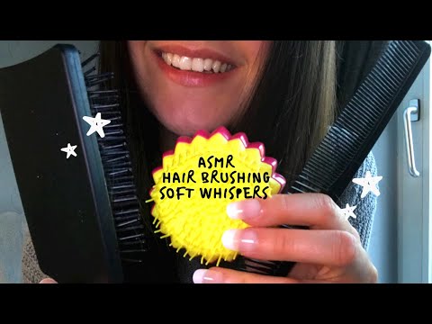 ASMR HAIR BRUSHING (Soft Whispers)