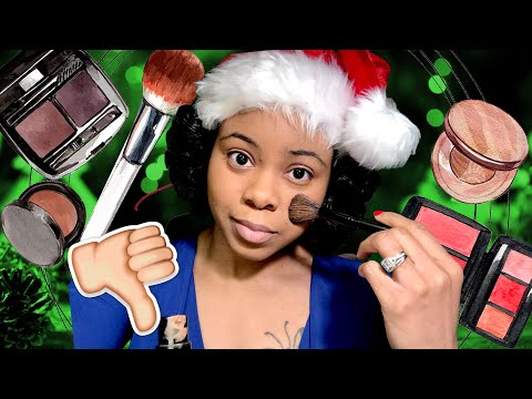 {ASMR} 🎄 Christmas Makeup Tutorial *GONE WRONG* (whispered) 🎅🏾