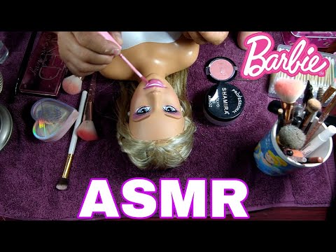 ASMR MAQUILLO Y PEINO A BARBIE 💕