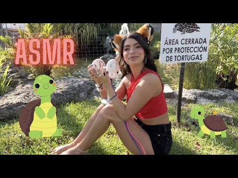 ASMR OUTDOOR TURTLE 🐢 POND | LICKS, TAPPING, NATURE SOUNDS | RELAXING WATER + WIND SOUND ❤️