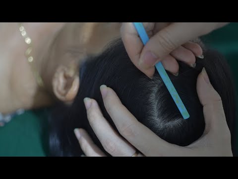 ASMR Real Person Scalp Scratching, Hair Parting, Hair Play No Talking, Relaxing Sound or Relaxation