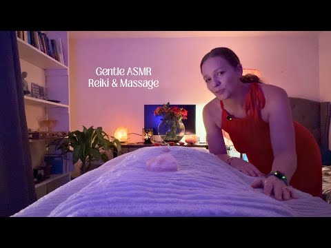 Gentle ASMR Reiki & Massage for Heart Healing❤️‍🩹Feather Sweeping, Selenite, Crystal Palpating