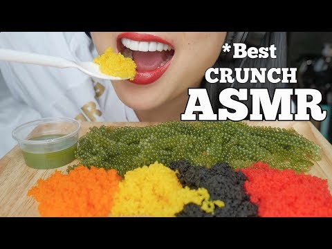 ASMR *BEST CRUNCHY EATING SOUNDS (Tobiko Eggs + Seagrapes) NO TALKING | SAS-ASMR