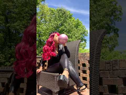 Enjoying the sun ☀️ #balloon #leatherpants #cosplay