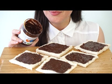 ASMR Eating Sounds: Choc Hazelnut Spread & Bread (No Talking)