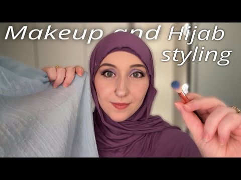 ASMR Monochrome Makeover 💜 (Hijab Styling, Makeup, Personal Attention) whispering only