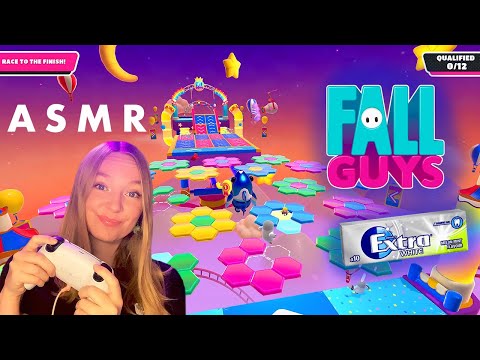 ASMR Playing Fall Guys + Gum Chewing (Whispered Gameplay)