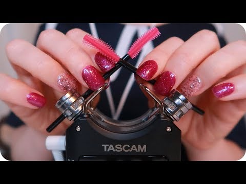 ASMR INTENSE Silicone Brushes On YOUR Ears and Delicate Tascam Capsule Touching for Tingles ~