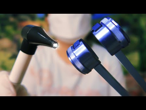 ASMR  Detailed Ear Cleaning & Hearing Tests with Tuning Fork, Latex Gloves