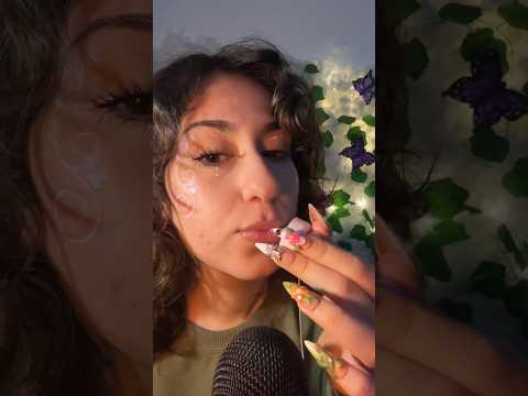 ASMR gentle mouth sounds +  lip gloss sounds 💅🏻 #asmr #tingles #sleepaid #visualtingle #mouthsounds