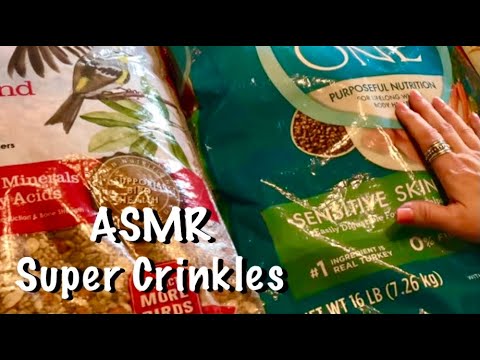 ASMR Recycled plastic Pet food bags (No talking)Super crinkles/Bird seed & paper cups! Request