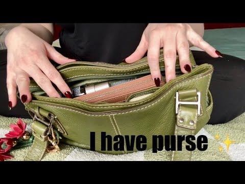 ASMR Purse Tour 👛✨ (tapping, scratching, fabric sounds, and rummaging) 