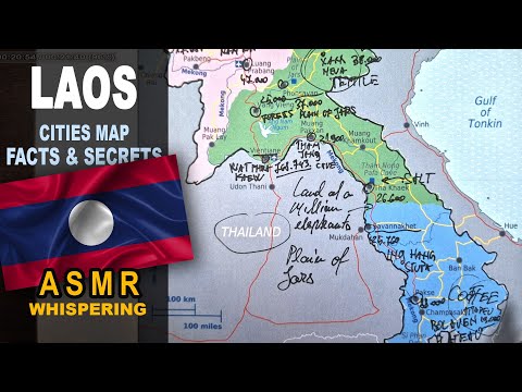 ASMR: Map of LAOS outline | Main Cities Key Facts and Highlights | ASMR maps and facts