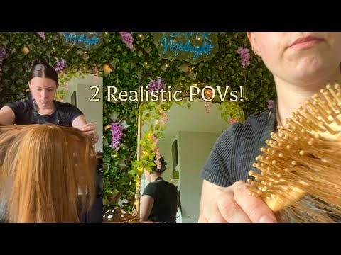 ASMR Hair Appointment: Realistic Salon Experience 1st and 3rd Person POVs (real hair sounds)