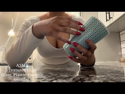 ASMR • Textured Cups • Glass, Plastic, & Ceramic Sounds☕️