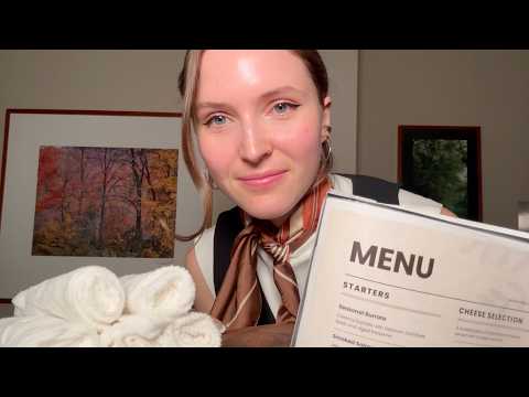 ASMR Luxury First Class Flight Attendant ✈️ (soft-spoken, menu reading)