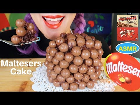 ASMR 몰티저 초코볼 케이크 리얼사운드 먹방| Maltesers Cake, Whopper Crunchy EATING SOUND|CURIE. ASMR