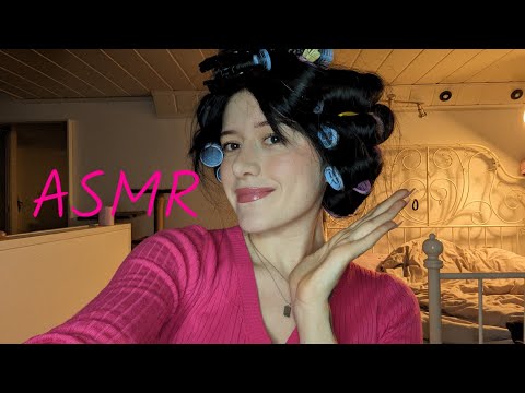 ASMR 💜 - crispy hair rollers unrolling & hairspray sounds