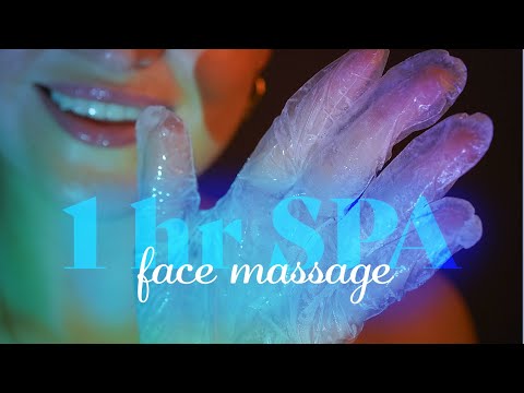 ASMR ~ 1 hr Spa Face Massage ~ Layered Sounds, Personal Attention, Closeup