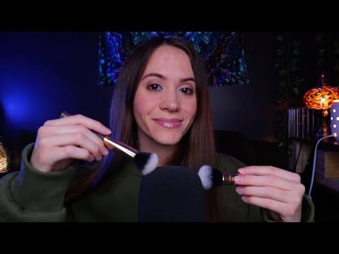 ASMR / Mic Brushing While Rambling (whispered ramble)