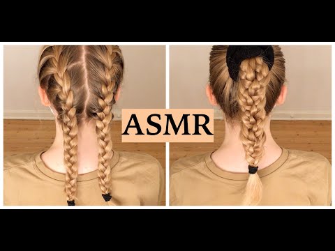 ASMR EXTREMELY SATISFYING HAIR PLAY & HAIR STYLING (Brushing, Spraying & Braiding)