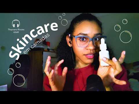 ASMR Skincare em Camadas 💧 Sons Relaxantes + Atenção Pessoal 😴