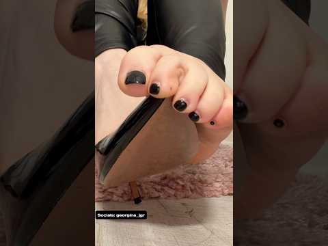 Feet & Stilettos ASMR 👠 #feet #leather #pedicure #soles #toes #highheels #relax #latex #goddess