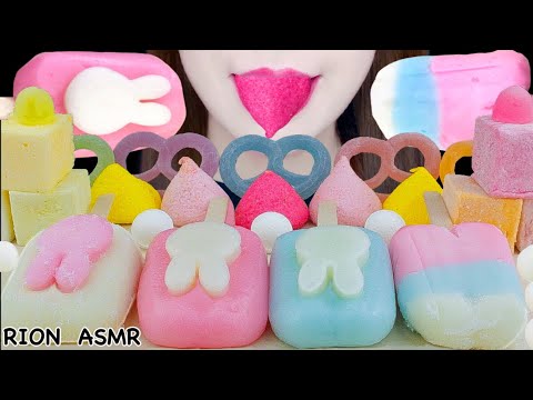 【ASMR】MOCHI BAR PARTY🍡🐰 GUIMAUVE,CRUNCHY GUMMY,MARSHMALLOW  MUKBANG 먹방 EATING SOUNDS NO TALKING